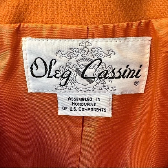 Oleg Cassini Vintage orange wool blend blazer jacket, doublebreasted buttons, M - Picture 2 of 14